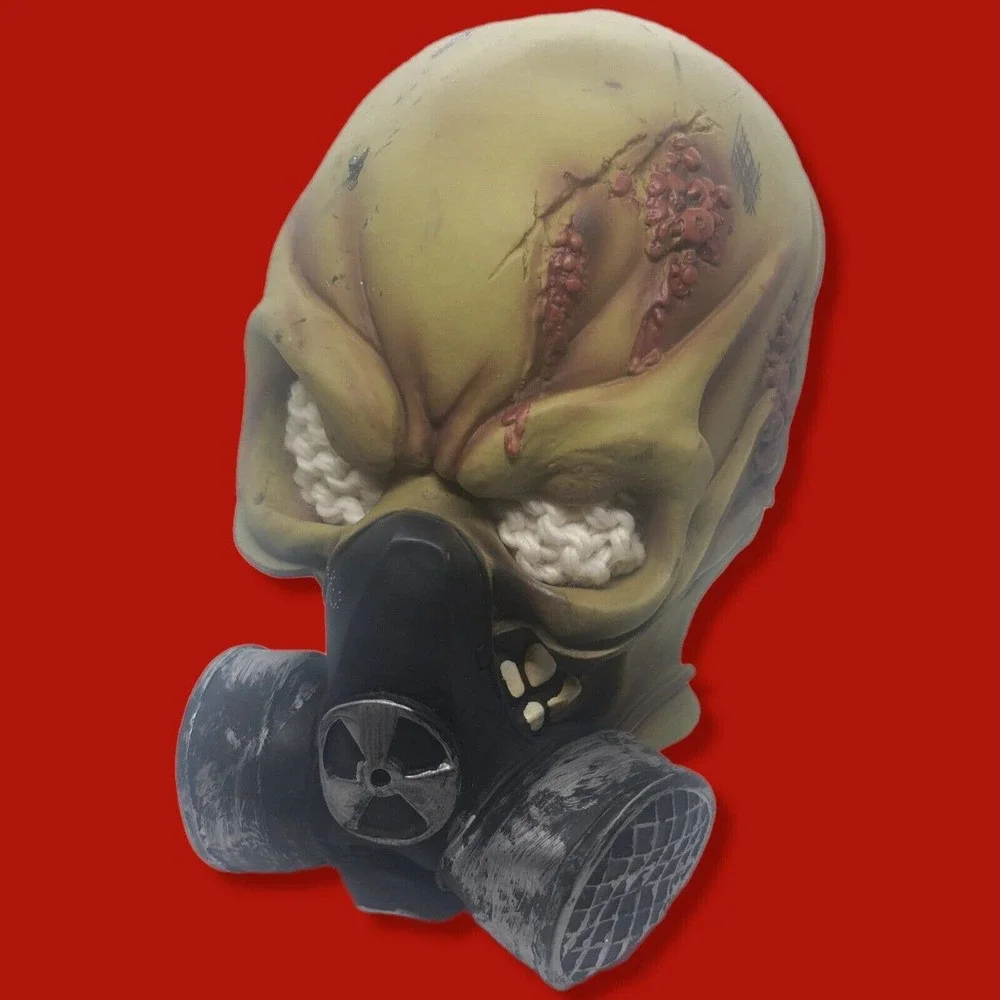 Full Face Latex Gas Mask Skull Alien Head Gasmask Halloween Costume Horr…
